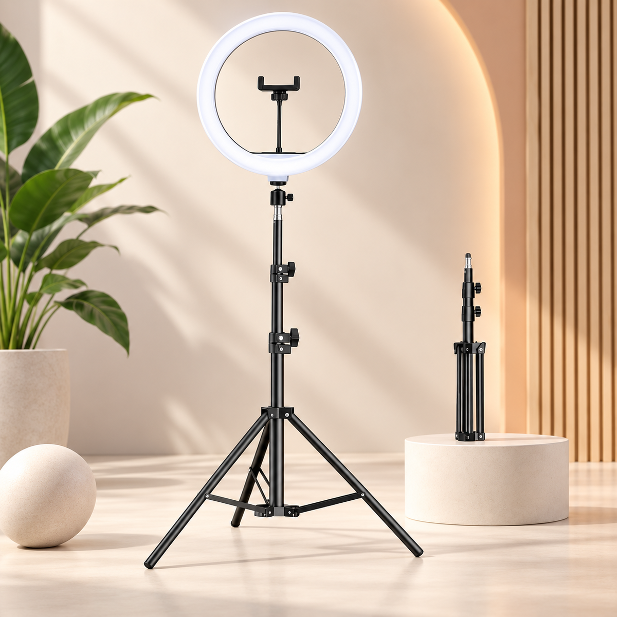 The Studio Pro Continuous LED Ring Light with Precision Architectural Tripod - Detail View