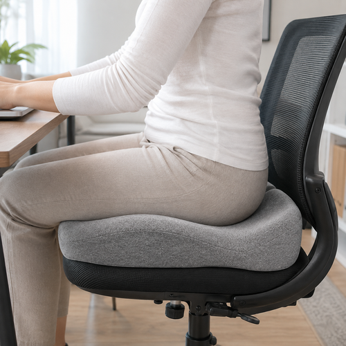 The Ergonomic Charcoal Velvet Lounge & Posture Cushion