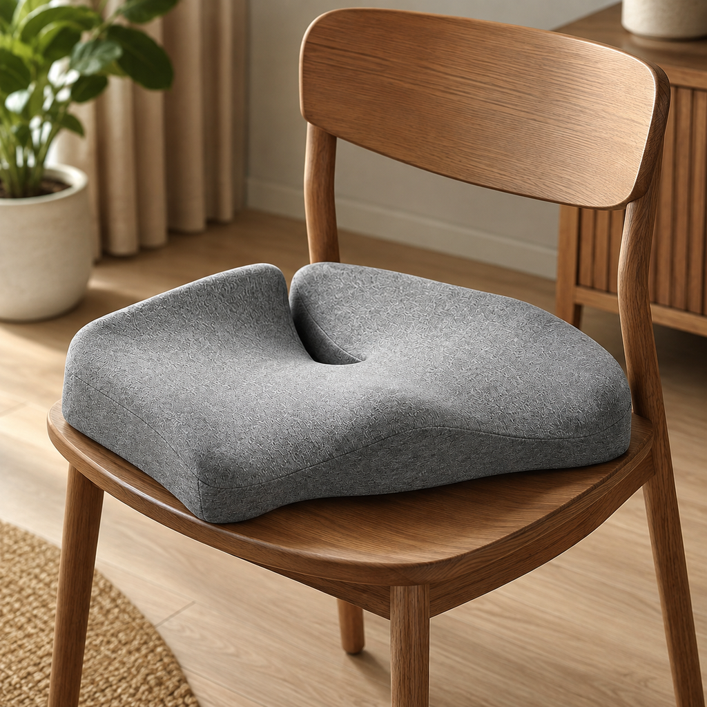 The Ergonomic Charcoal Velvet Lounge & Posture Cushion