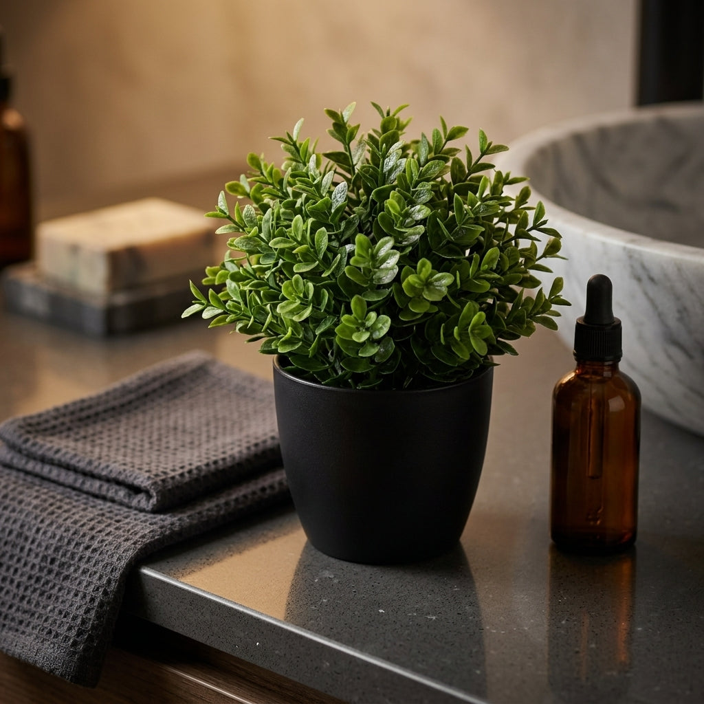 The Kanso Miniature Botanical - Luxury Dark Quartz Vanity Accent