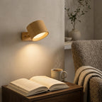 The Lumina Articulating Minimalist Wall Reading Lamp - Architectural Oak Sconce