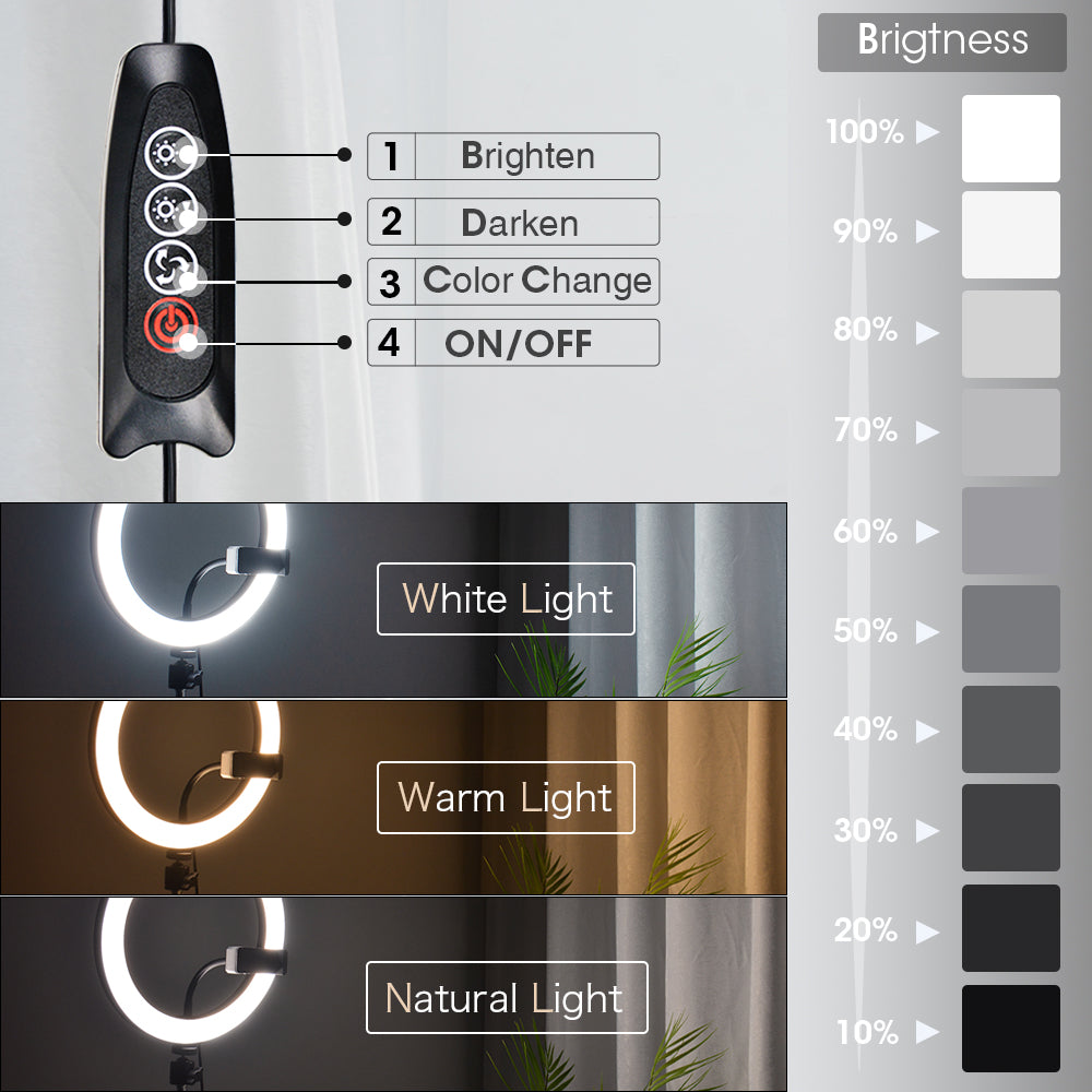 The Studio Pro LED Ring Light - Tactile In-Line USB Controller